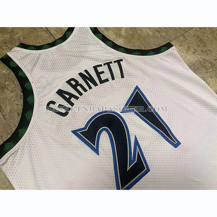 Maillot Minnesota Timberwolves Kevin Garnett NO 21 Mitchell & Ness 1997-98 Blanc